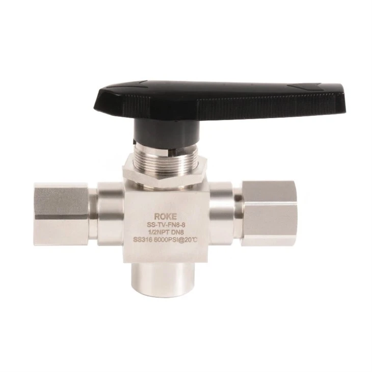 High Performance Three-way Female Thread Ball Valve