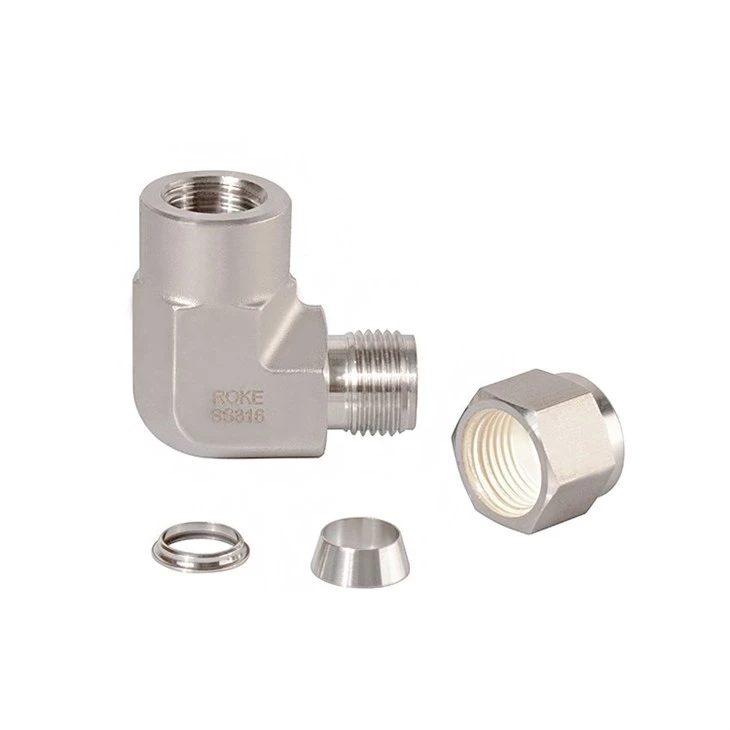 Stainless Steel Double Ferrule Female Thread Elbow